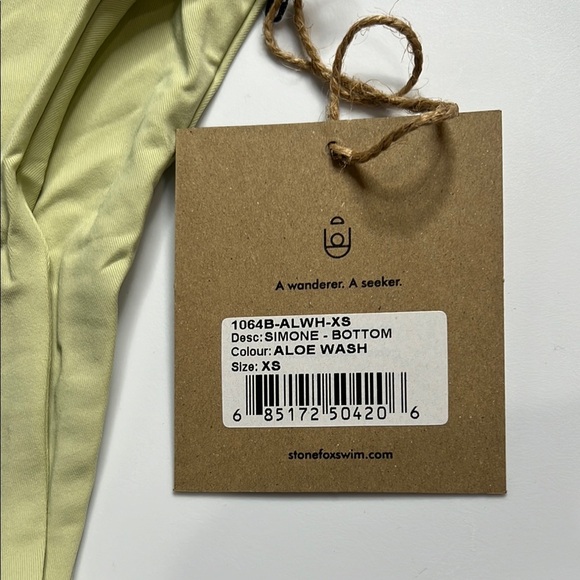 NWT Stone Fox Swim Green Bikini Bottom Simone Bottom Aloe Wash XS - Picture 3 of 5